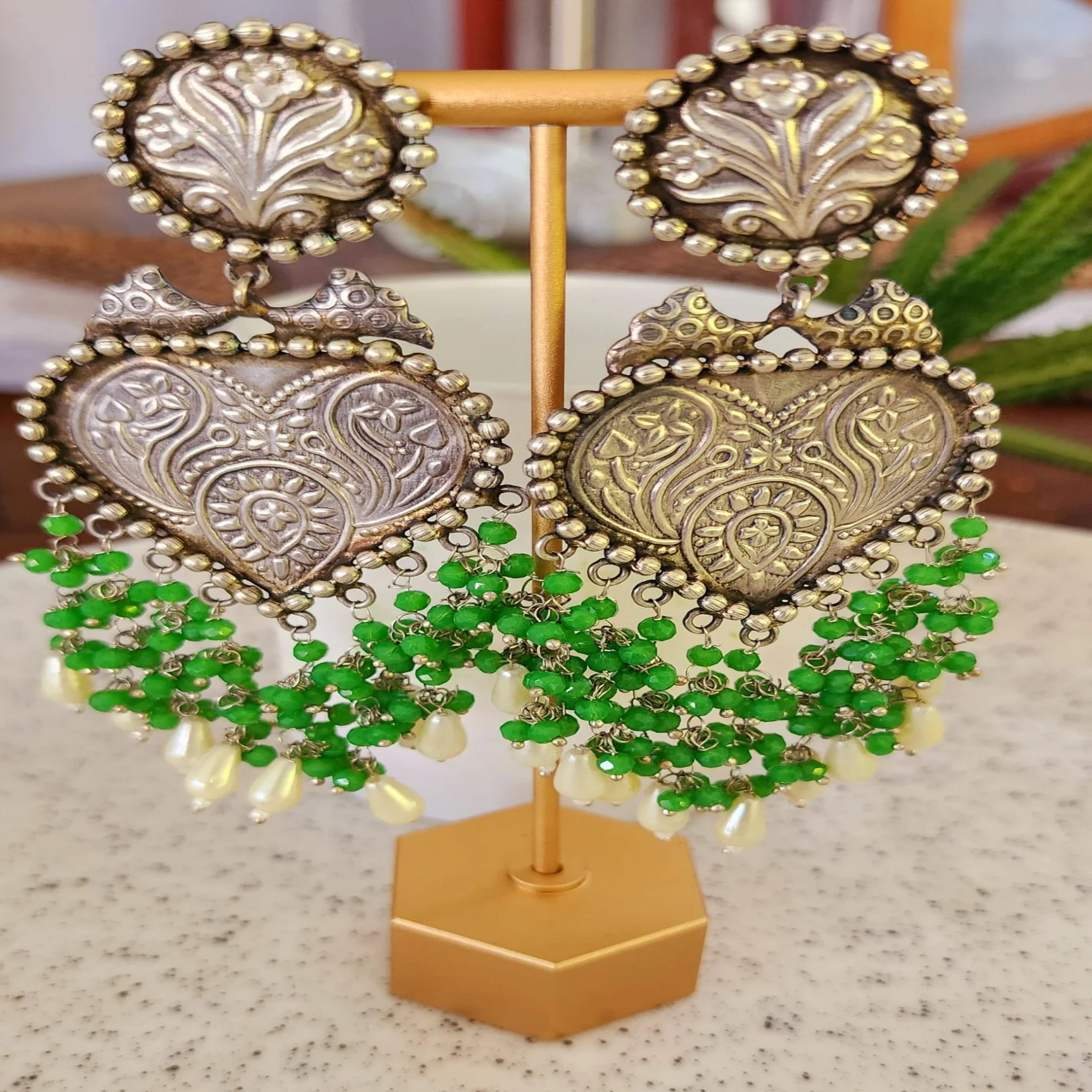 Bohe Sydney Earrings Silver Colourful Indian traditional